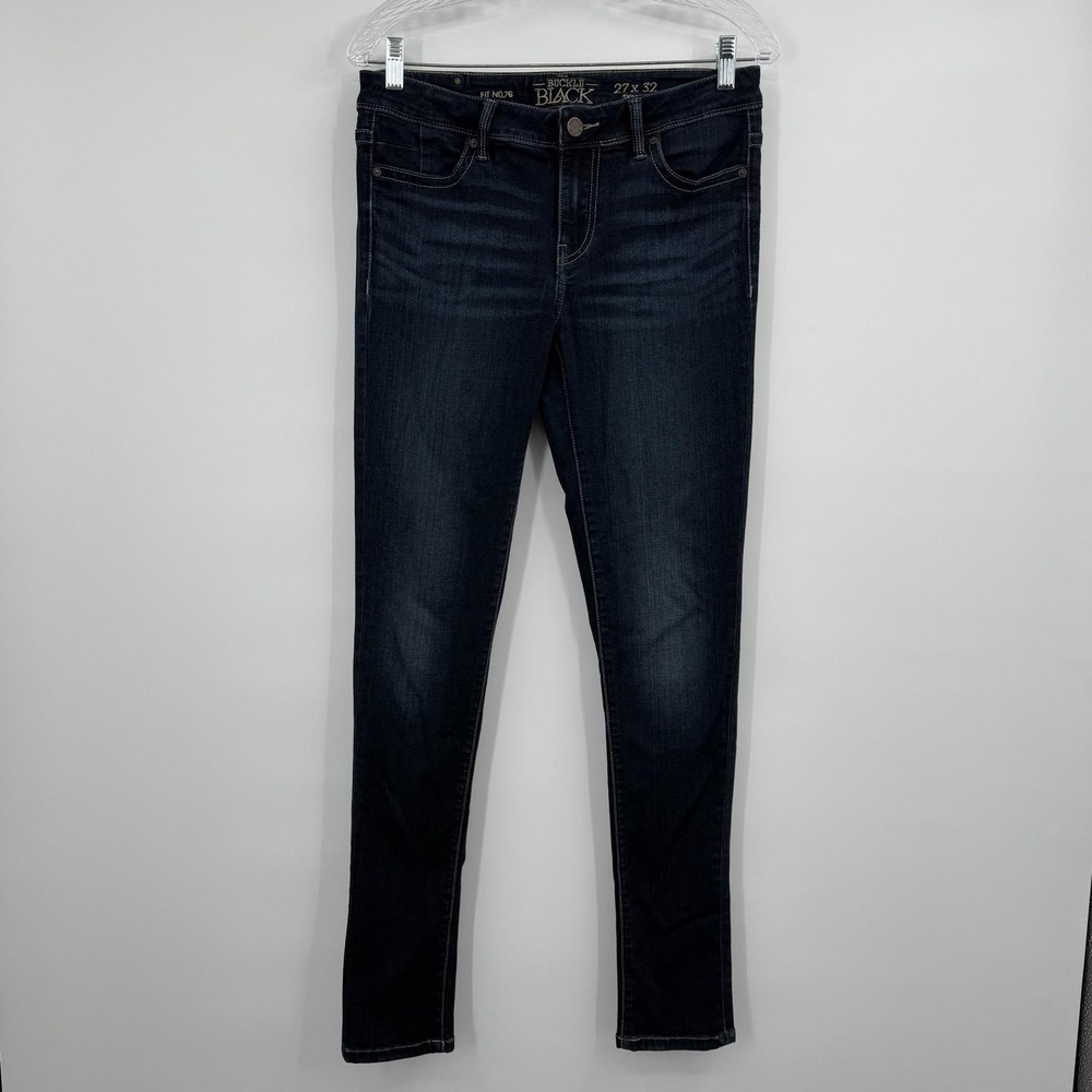 Buckle Black Jeans Womens 27 Blue Dark Wash Skinny Slim Fit 76 Stretch Casual